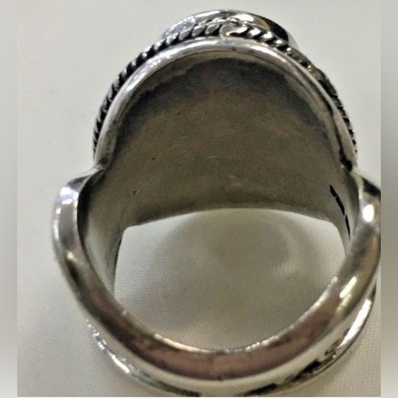 Sterling Silver Blue Jasper Chalcedony Ring - Picture 6 of 8